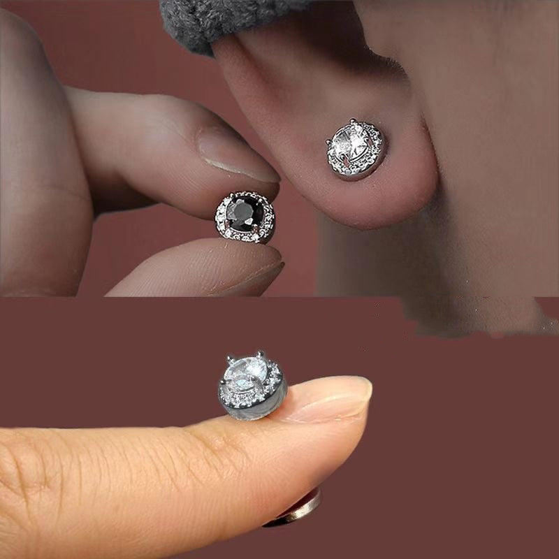 Magnetic Non-piercing Ear Clip Male Personality Black