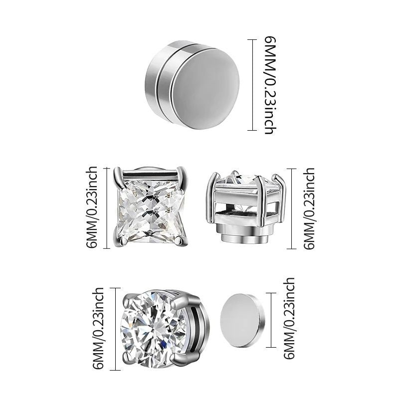 Crystal Strong Magnetic Ear Clip For Men